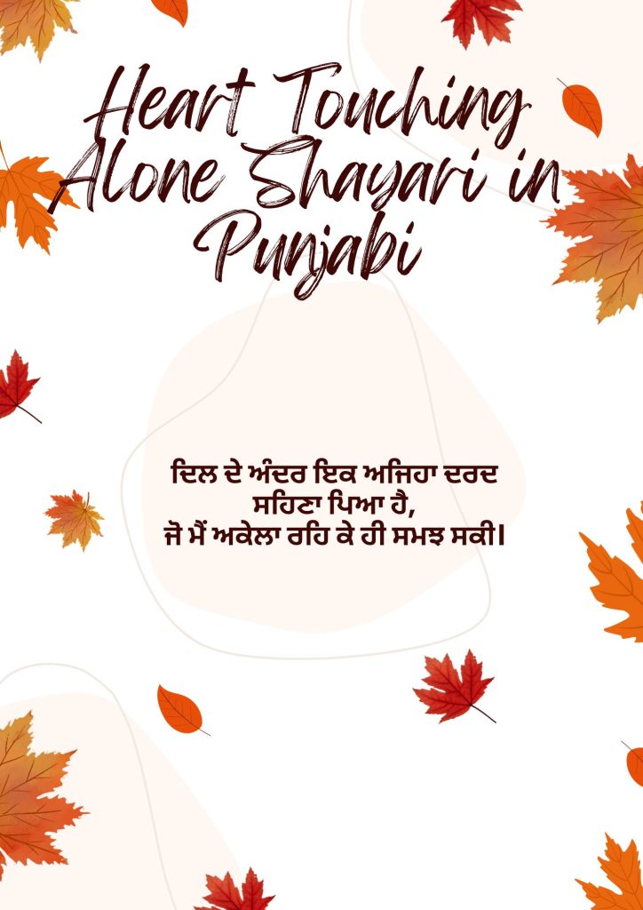 Heart Touching Alone Shayari in Punjabi