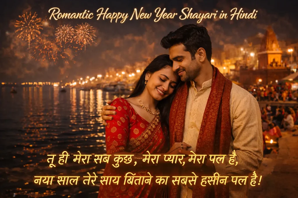 अपने partner को भेजने के लिए best romantic New Year shayari यहाँ है।