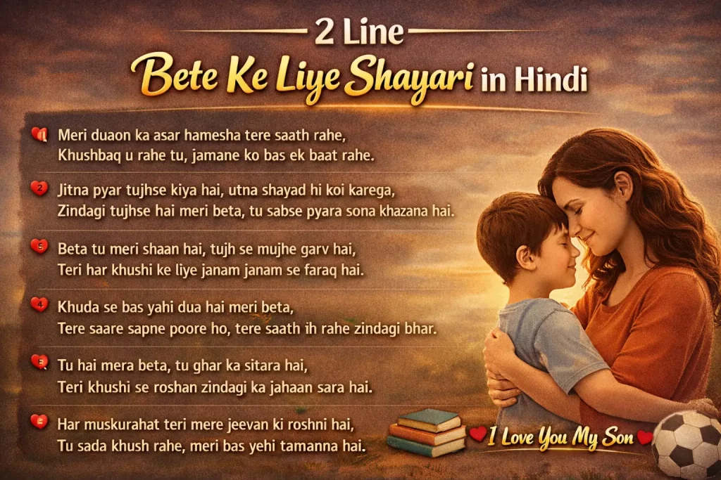 2 Line Bete Ke Liye Shayari in Hindi