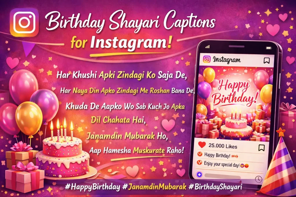 Birthday Shayari Captions for Instagram