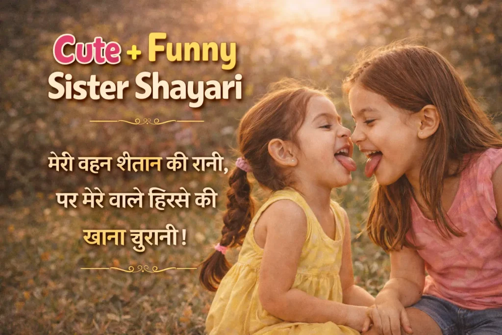 Cute + Funny Sister Shayari