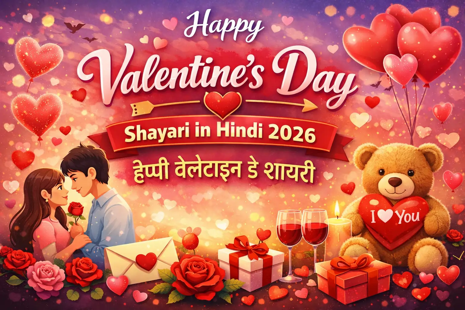 Happy Valentine’s Day Shayari in Hindi 2026 | हैप्पी वेलेंटाइन डे शायरी