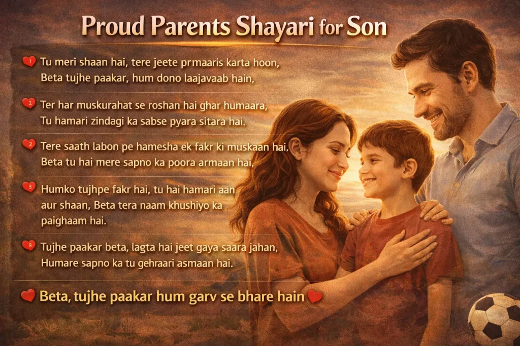 Proud Parents Shayari for Son