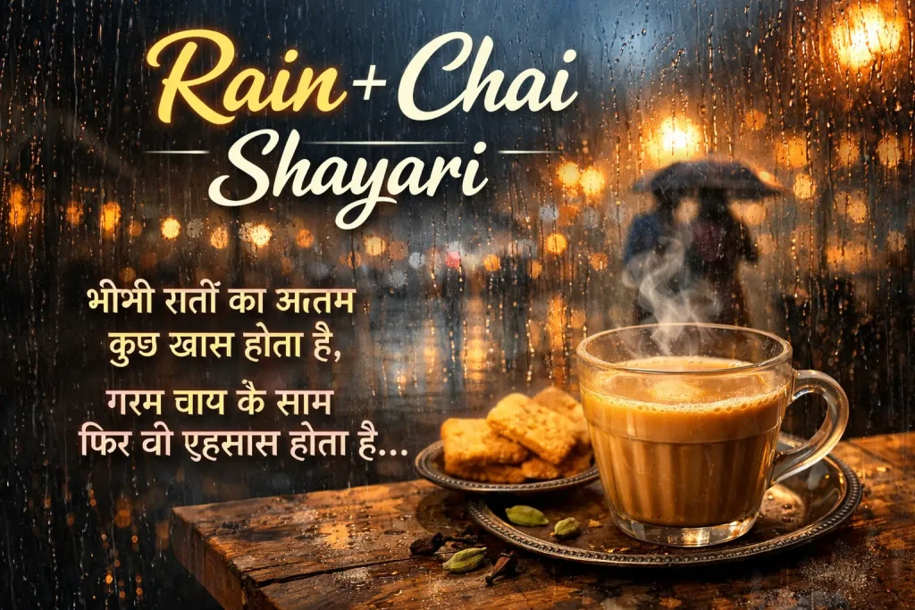 Rain + Chai Shayari