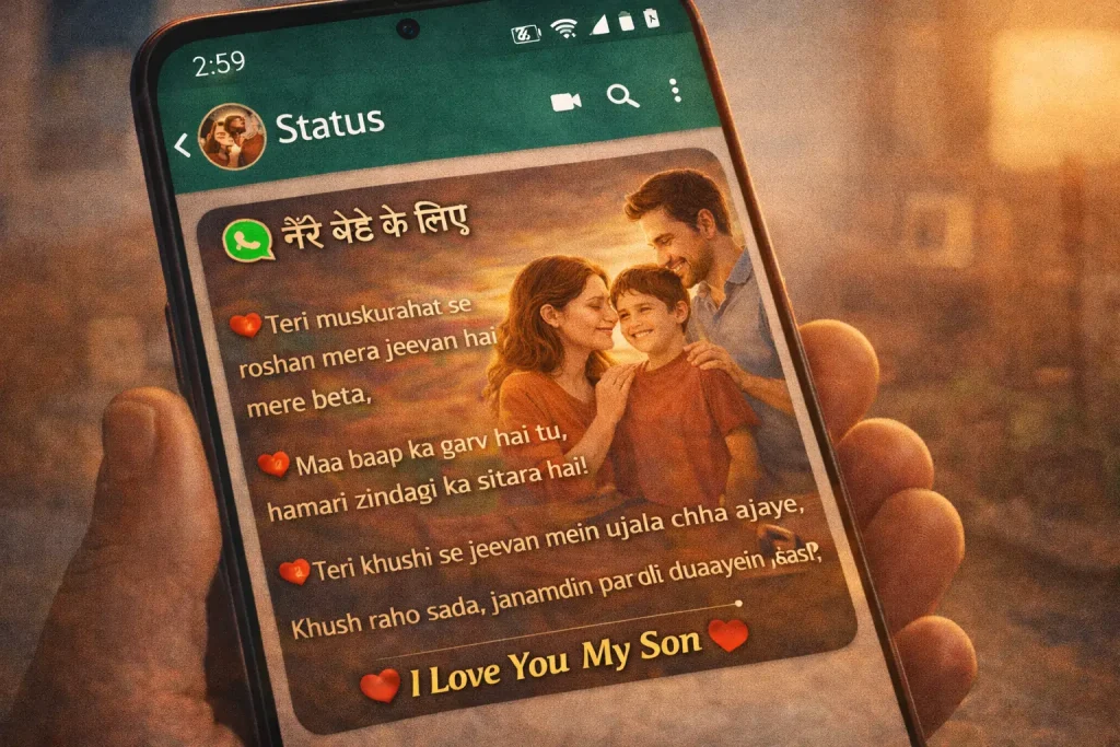 WhatsApp Status for Son in Hindi