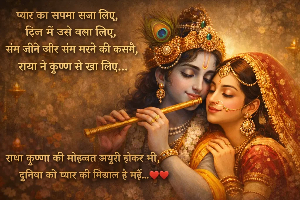कृष्ण प्रेम शायरी 2 लाइन