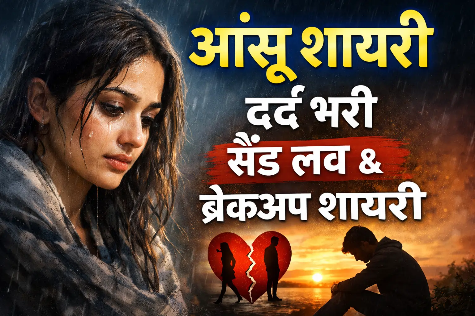 Aansu Shayari in Hindi | Dard Bhari, Sad Love & Breakup Shayari