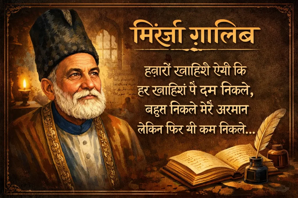 Mirza Ghalib 2 Line Shayari in Hindi