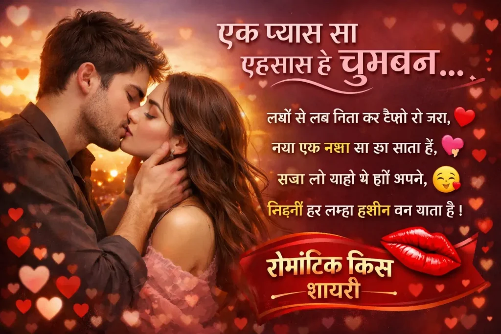 Romantic Kiss Shayari in Hindi