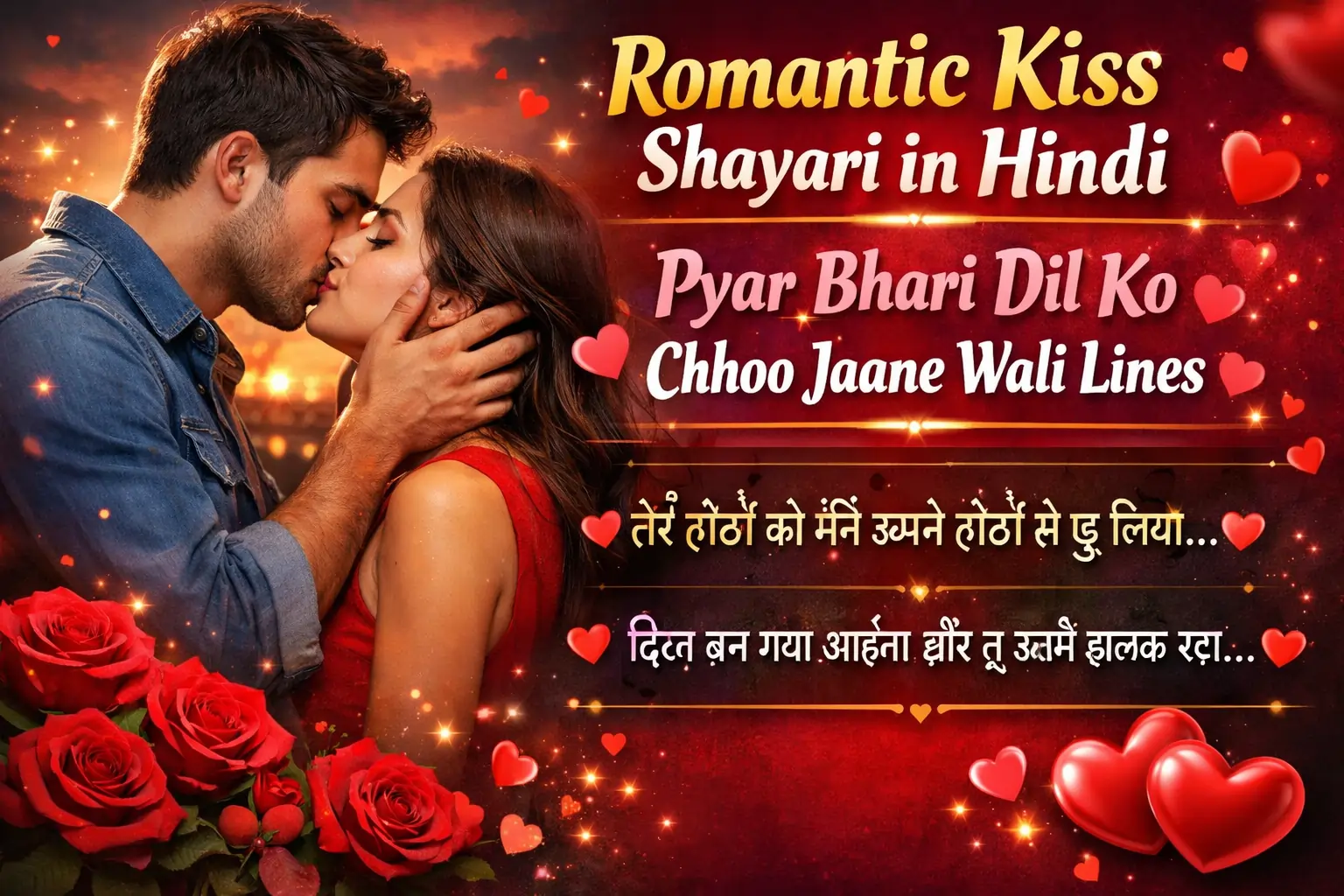 Romantic Kiss Shayari in Hindi – Pyar Bhari Dil Ko Chhoo Jaane Wali Lines