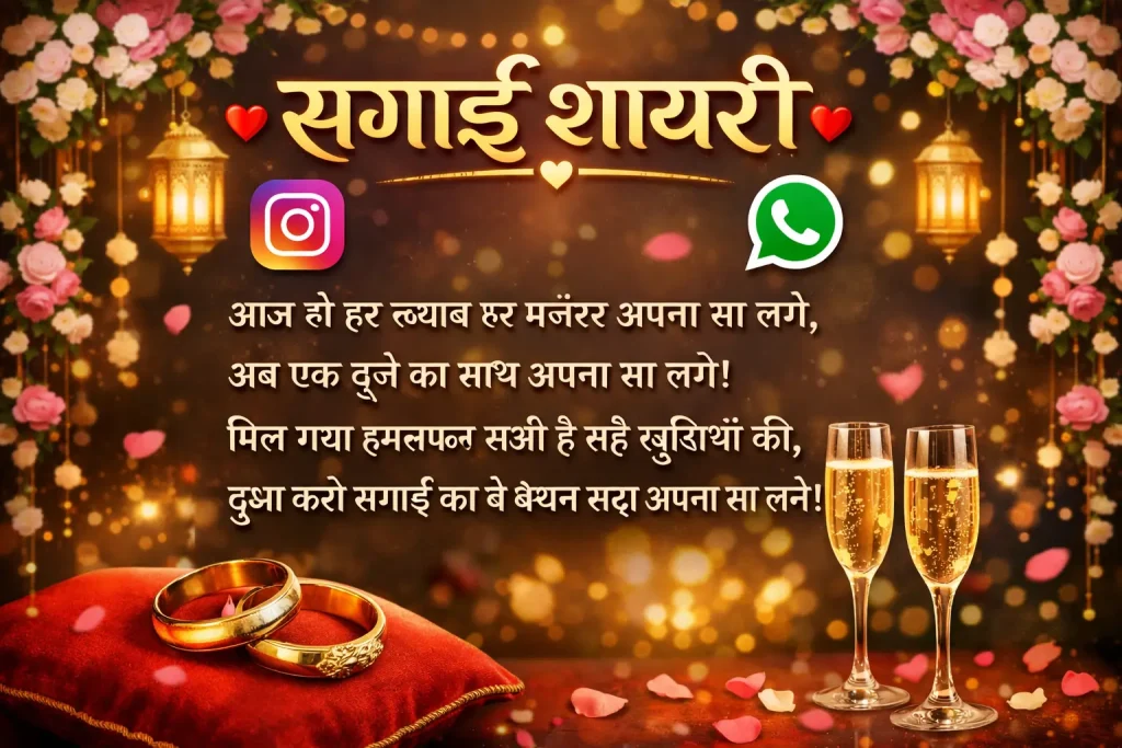 इंस्टाग्राम और व्हाट्सएप स्टेटस के लिए सगाई शायरी