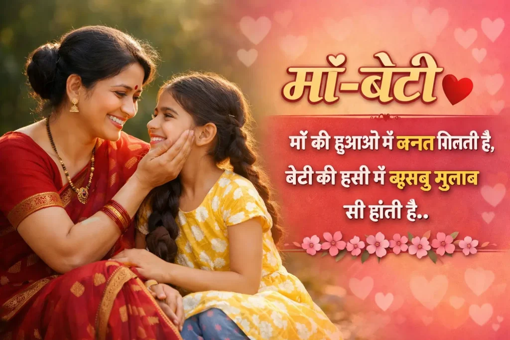 2 Line Shayari on Mother-Daughter