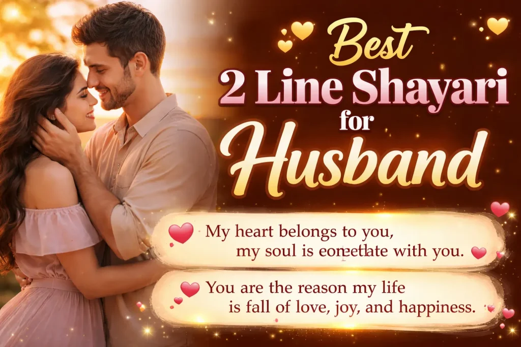 Best 2 Line Shayari for Husband in English
