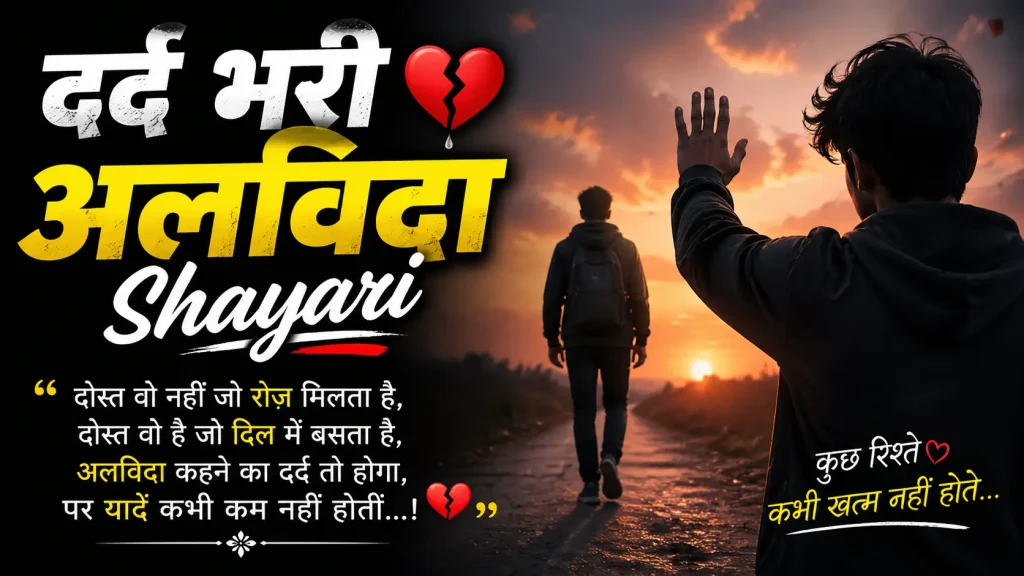 Dard Bhari Alvida Shayari for Friends