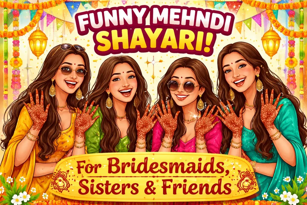Funny Mehndi Shayari for Bridesmaids, Sisters, and Friends