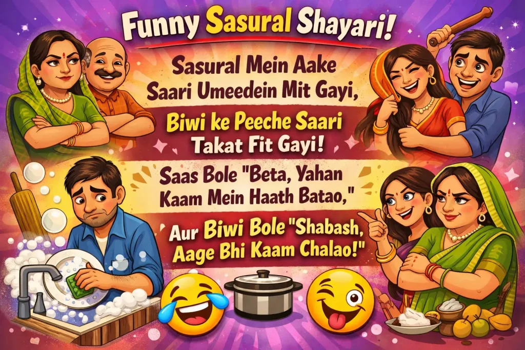 Funny Sasural Shayari for Light Mood and Fun