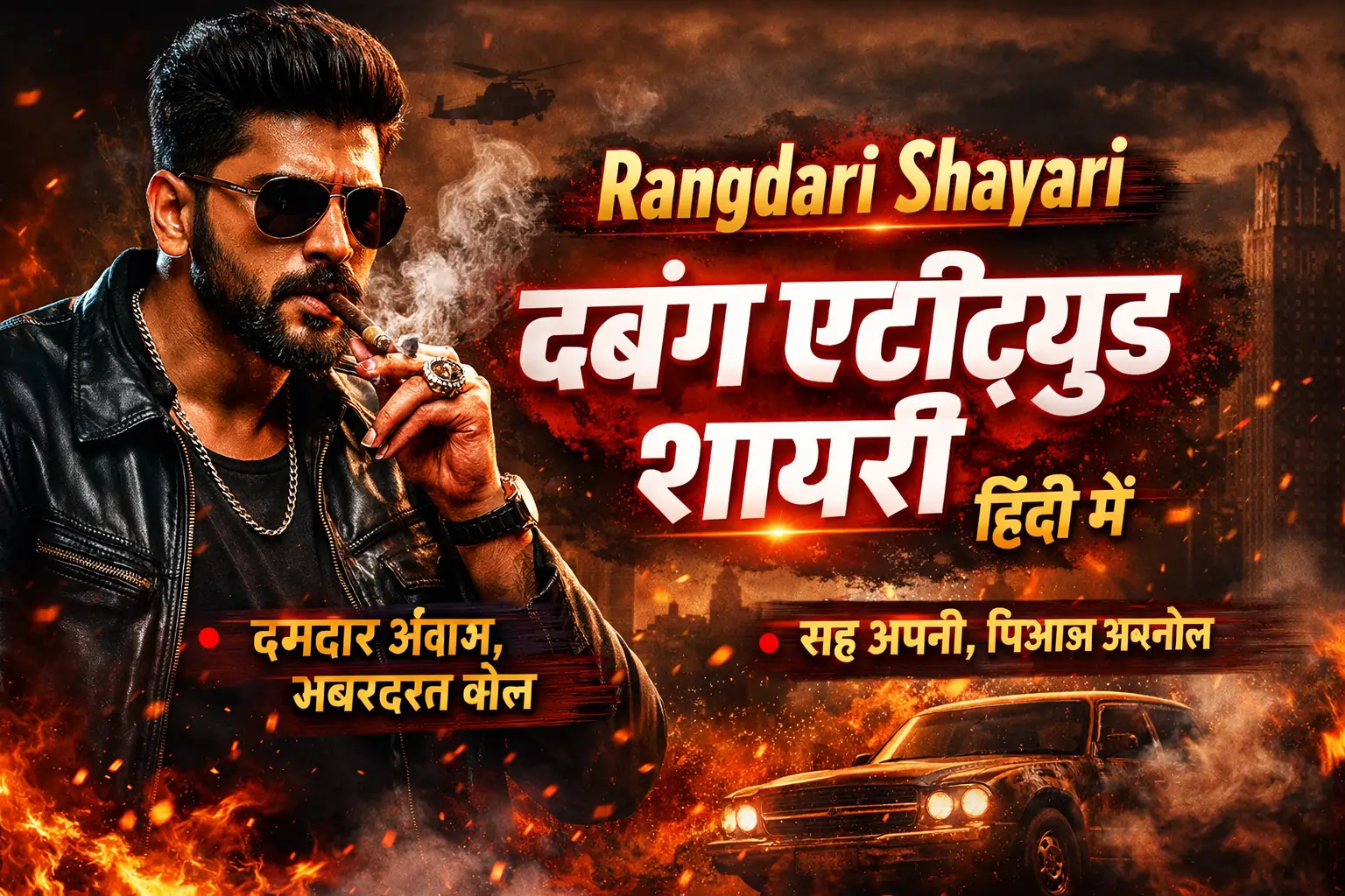 Rangdari Shayari | दबंग एटीट्यूड शायरी हिंदी में