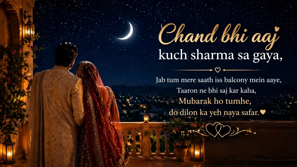 Romantic Chand Shayari for Newlyweds