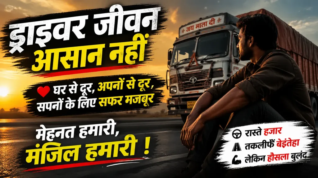 ड्राइवर जीवन और मेहनत पर शायरी