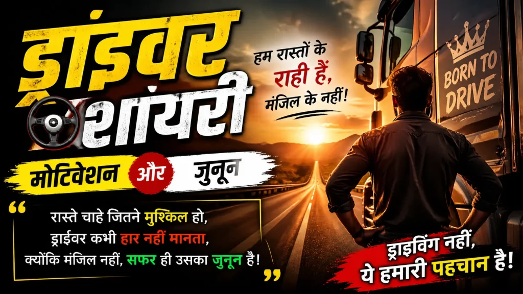 ड्राइवर शायरी हिंदी – मोटिवेशन और जुनून