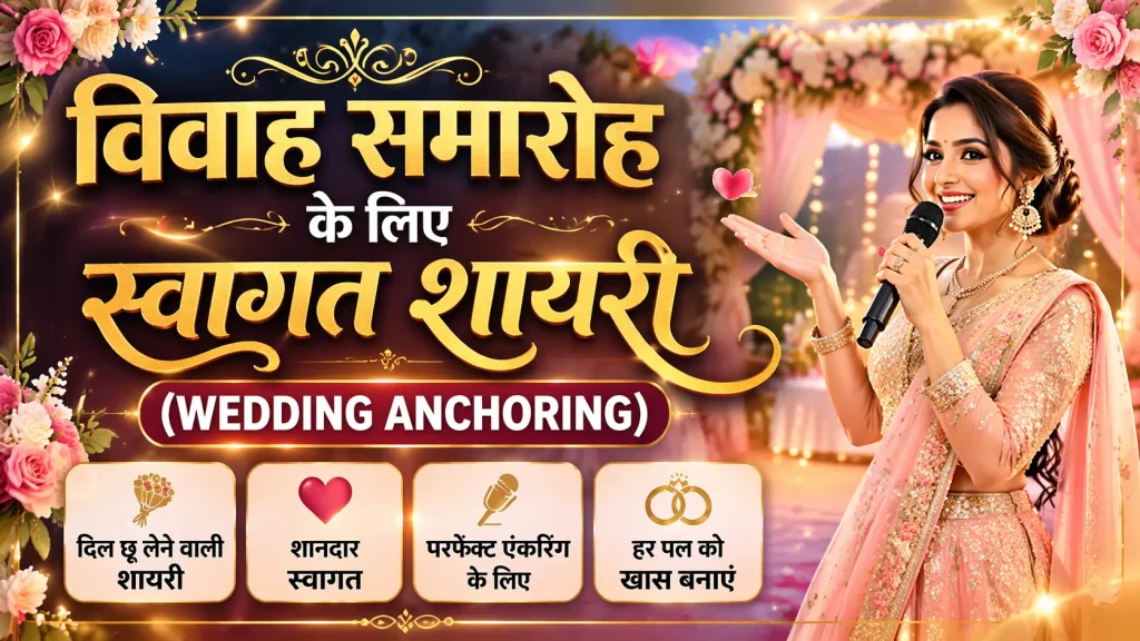 विवाह समारोह के लिए स्वागत शायरी (Wedding Anchoring)