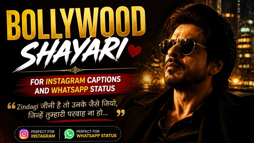 Bollywood Shayari for Instagram Captions and WhatsApp Status