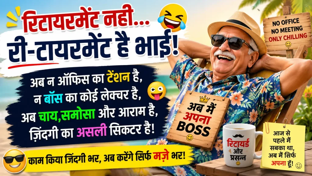 Funny Retirement Shayari in Hindi
