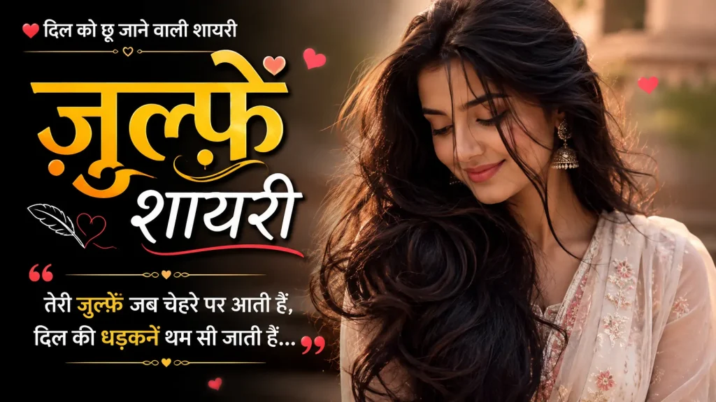 Romantic ज़ुल्फ़ें शायरी हिंदी में